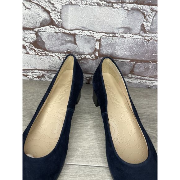 Modabella Navy Blue Suede Leather Round Toe Dress Heels Women’s Sz 38EU/7.5M US - Picture 3 of 16